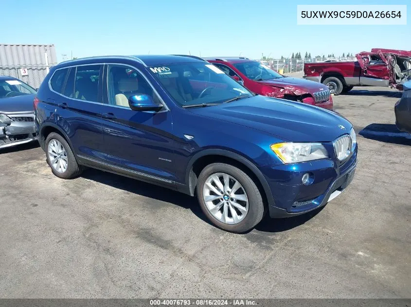 2013 BMW X3 xDrive28I VIN: 5UXWX9C59D0A26654 Lot: 40076793