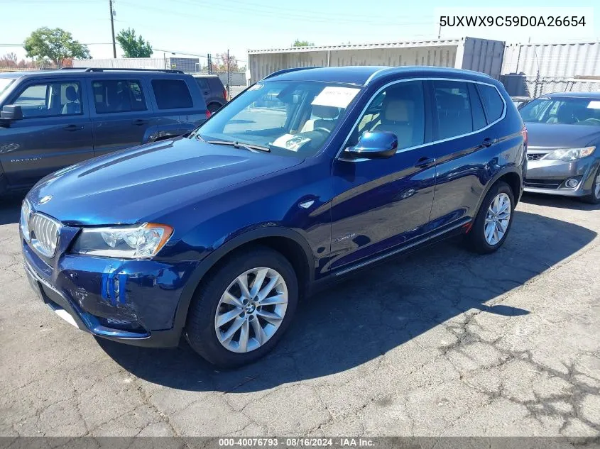 2013 BMW X3 xDrive28I VIN: 5UXWX9C59D0A26654 Lot: 40076793