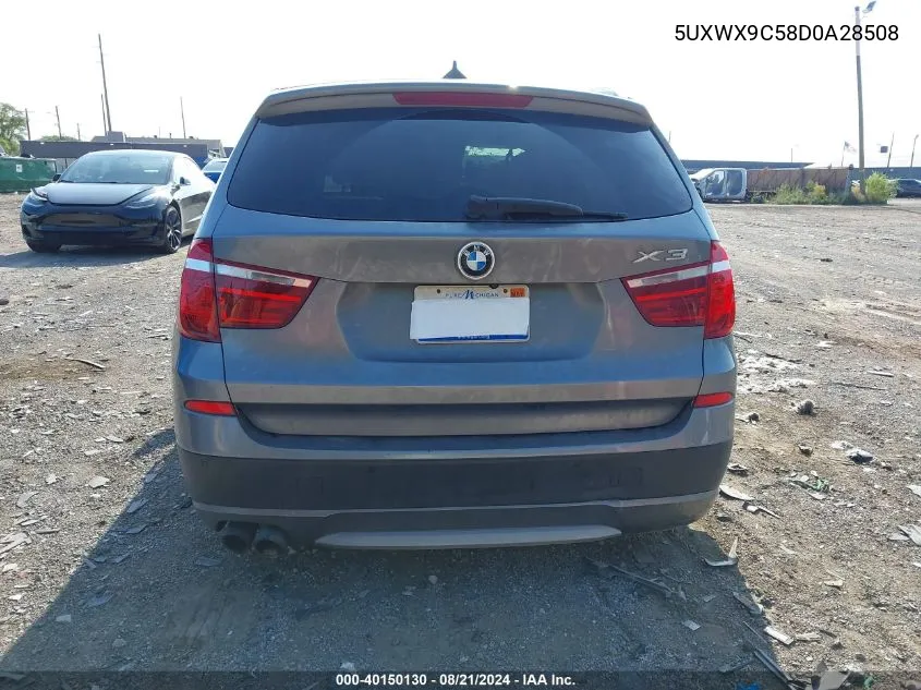 2013 BMW X3 xDrive28I VIN: 5UXWX9C58D0A28508 Lot: 40150130