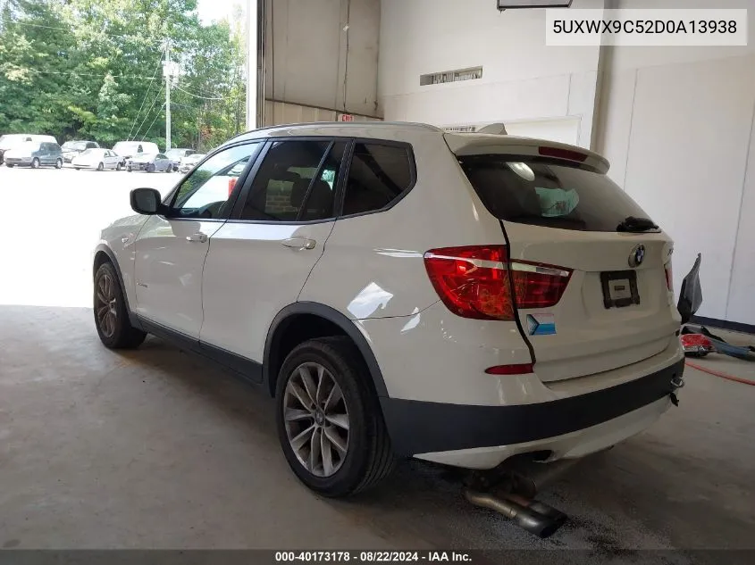 2013 BMW X3 xDrive28I VIN: 5UXWX9C52D0A13938 Lot: 40173178