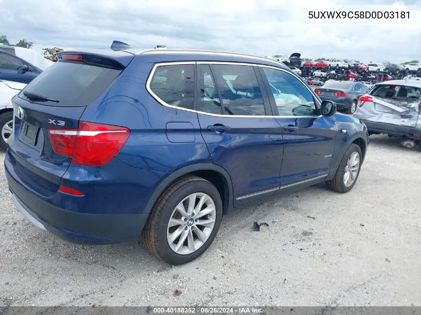 5UXWX9C58D0D03181 2013 BMW X3 xDrive28I