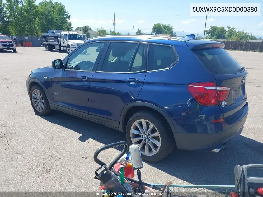 2013 BMW X3 xDrive28I VIN: 5UXWX9C5XD0D00380 Lot: 40227658