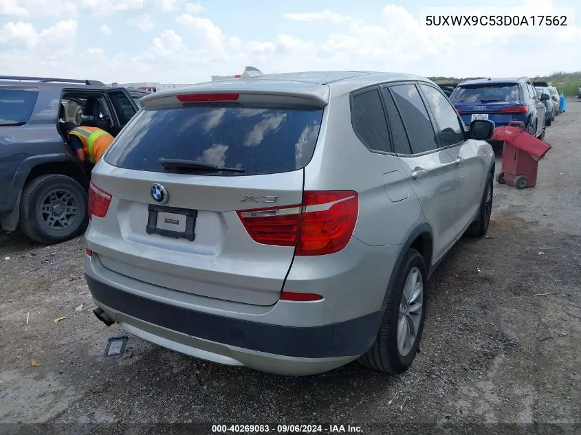 2013 BMW X3 xDrive28I VIN: 5UXWX9C53D0A17562 Lot: 40269083