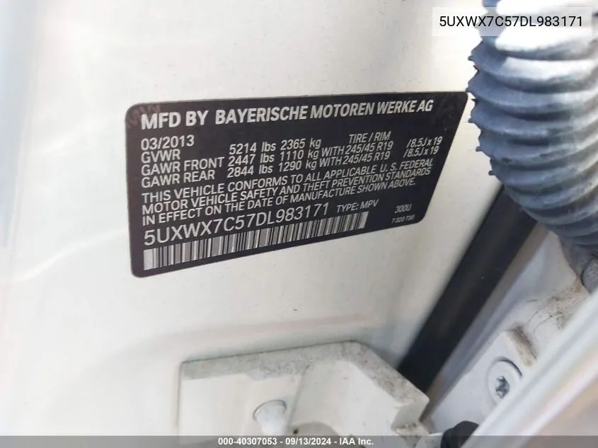 5UXWX7C57DL983171 2013 BMW X3 xDrive35I