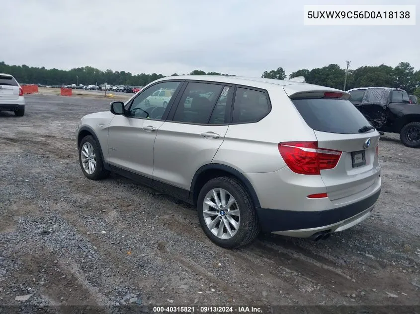 2013 BMW X3 xDrive28I VIN: 5UXWX9C56D0A18138 Lot: 40315821