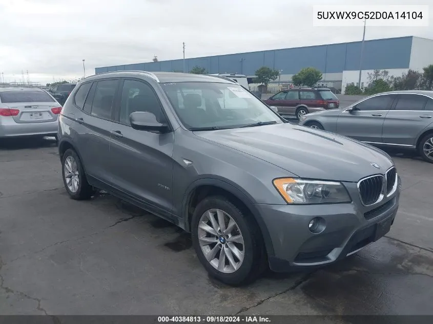 2013 BMW X3 xDrive28I VIN: 5UXWX9C52D0A14104 Lot: 40384813