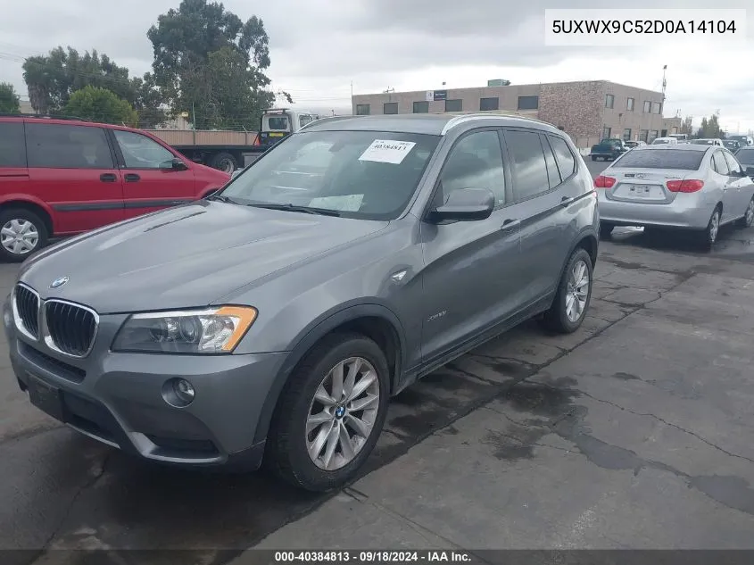 2013 BMW X3 xDrive28I VIN: 5UXWX9C52D0A14104 Lot: 40384813