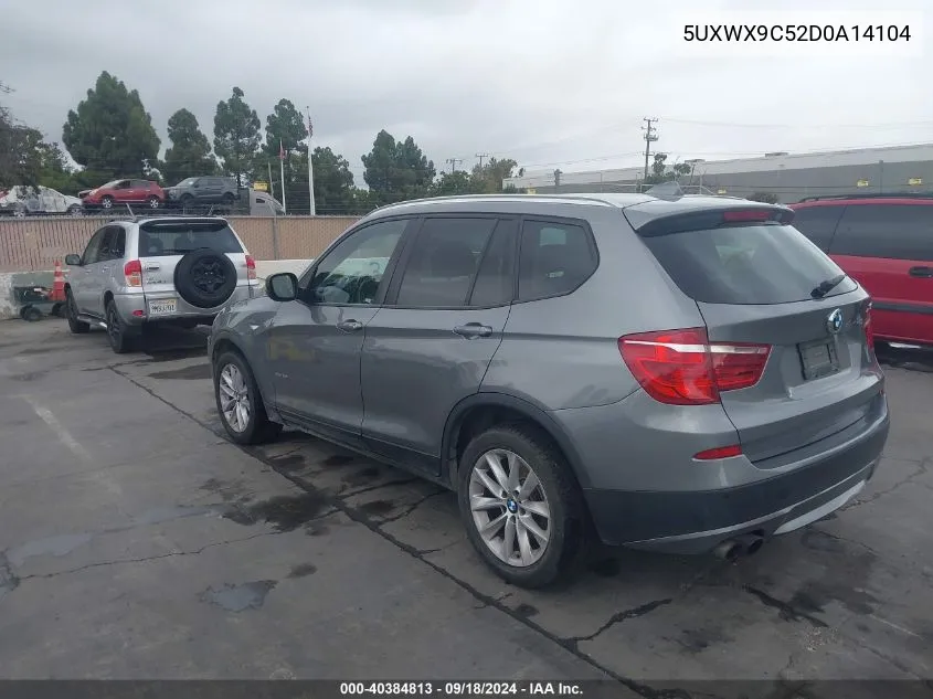 2013 BMW X3 xDrive28I VIN: 5UXWX9C52D0A14104 Lot: 40384813