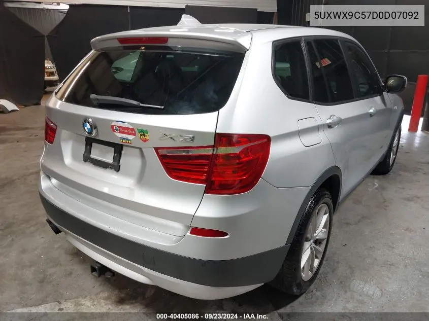 2013 BMW X3 xDrive28I VIN: 5UXWX9C57D0D07092 Lot: 40405086