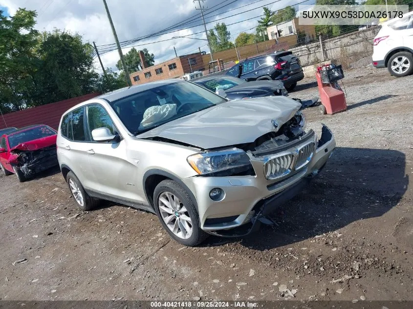 2013 BMW X3 xDrive28I VIN: 5UXWX9C53D0A26178 Lot: 40421418