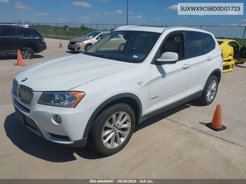 2013 BMW X3 xDrive28I VIN: 5UXWX9C58D0D01723 Lot: 40449847