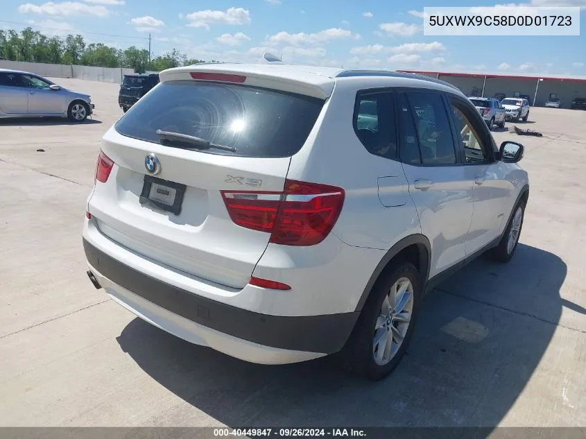 2013 BMW X3 xDrive28I VIN: 5UXWX9C58D0D01723 Lot: 40449847