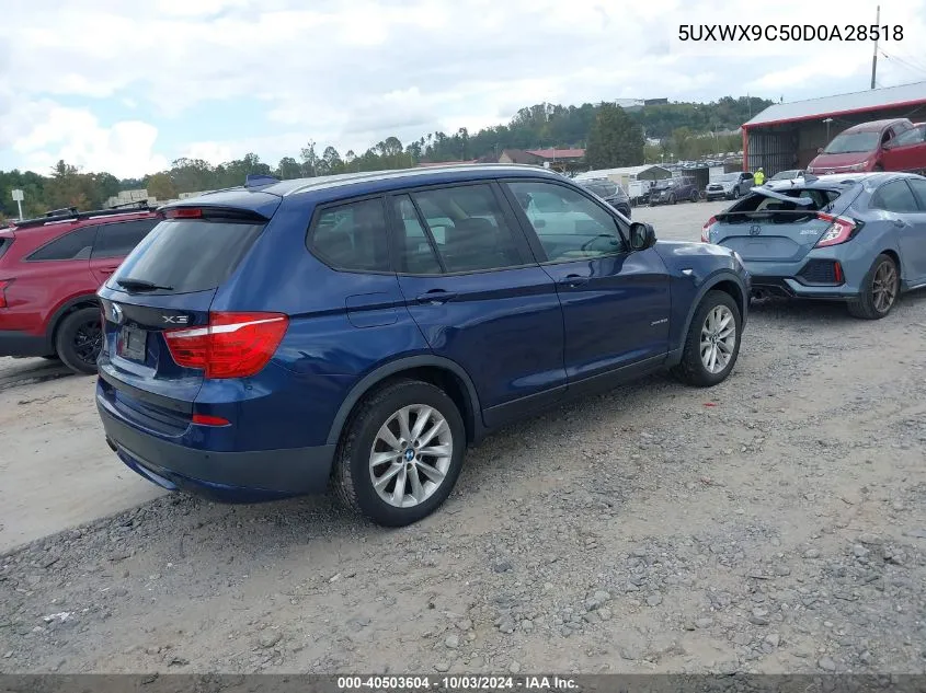 2013 BMW X3 xDrive28I VIN: 5UXWX9C50D0A28518 Lot: 40503604