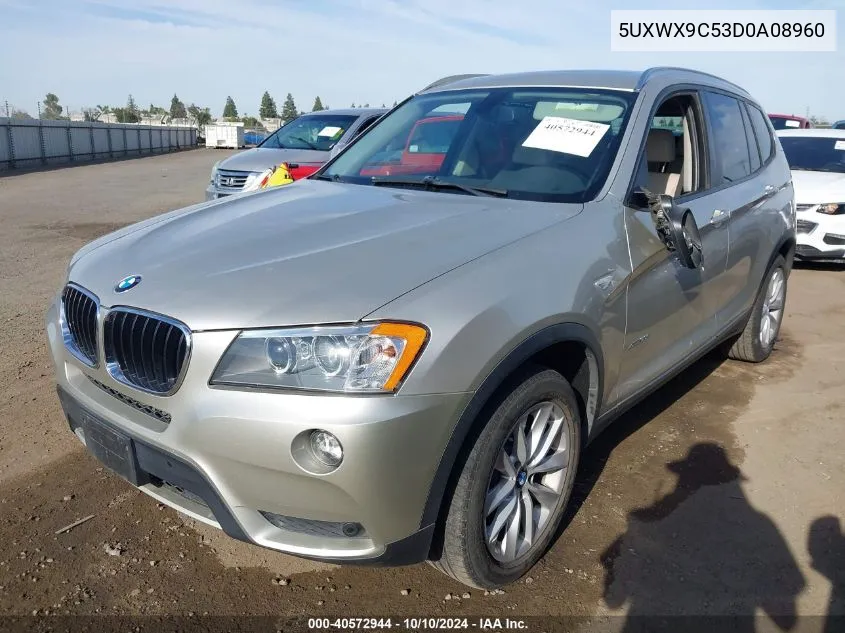 2013 BMW X3 xDrive28I VIN: 5UXWX9C53D0A08960 Lot: 40572944