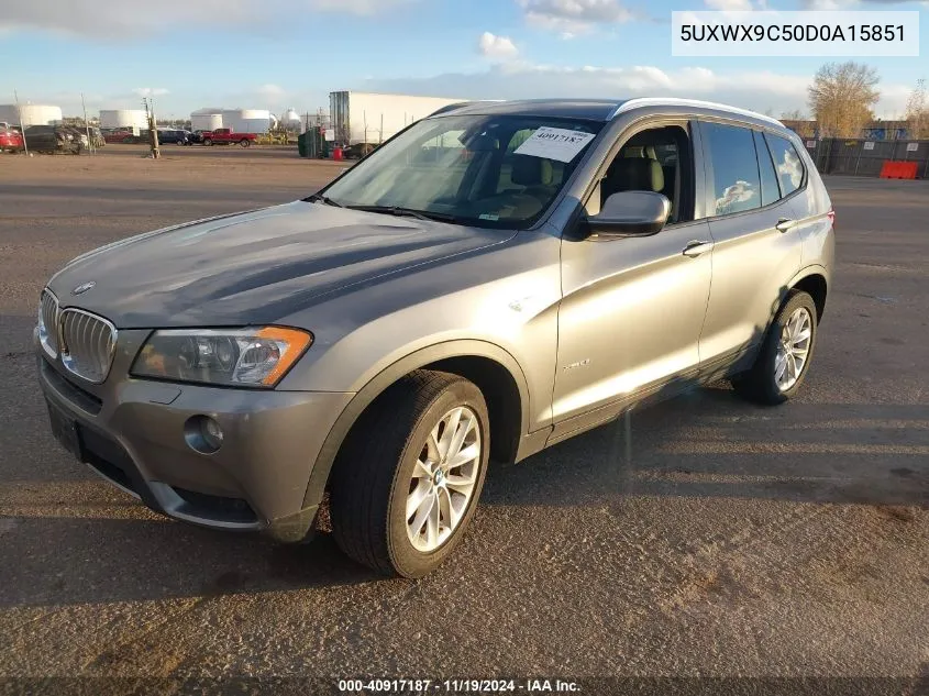 2013 BMW X3 xDrive28I VIN: 5UXWX9C50D0A15851 Lot: 40917187