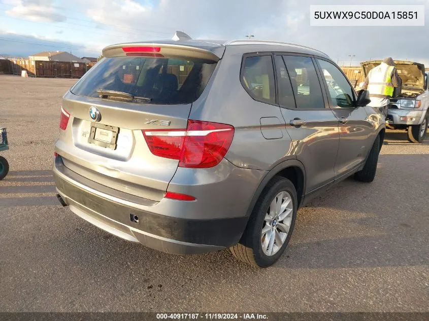 2013 BMW X3 xDrive28I VIN: 5UXWX9C50D0A15851 Lot: 40917187