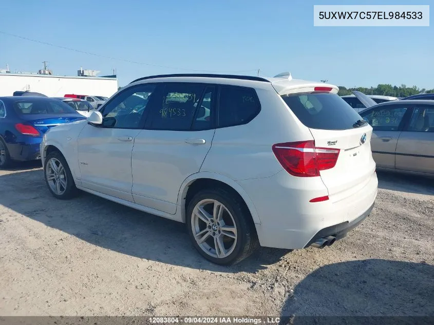 2014 BMW X3 xDrive35I VIN: 5UXWX7C57EL984533 Lot: 12083804