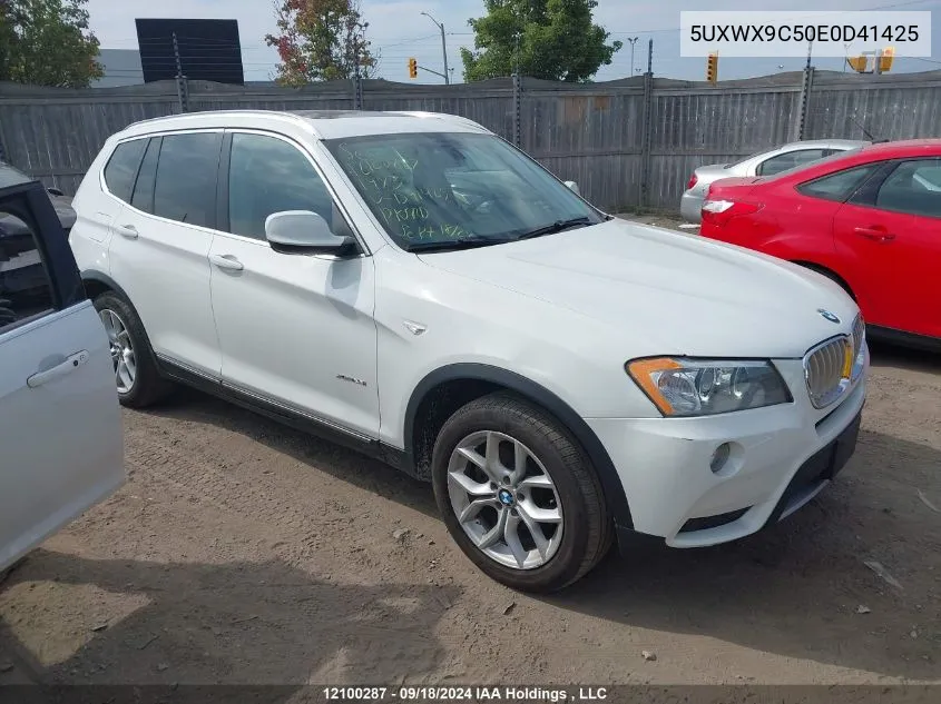 2014 BMW X3 VIN: 5UXWX9C50E0D41425 Lot: 12100287