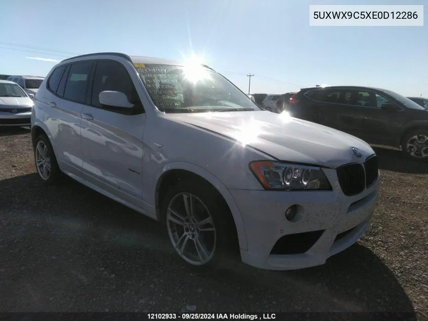 2014 BMW X3 VIN: 5UXWX9C5XE0D12286 Lot: 12102933