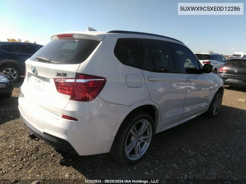 5UXWX9C5XE0D12286 2014 BMW X3