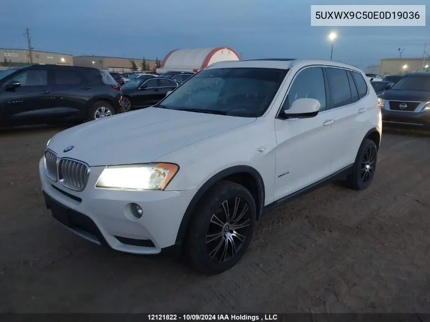 2014 BMW X3 VIN: 5UXWX9C50E0D19036 Lot: 12121822