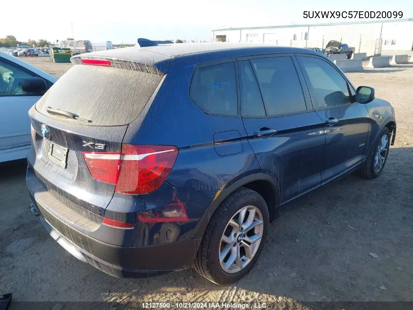 2014 BMW X3 VIN: 5UXWX9C57E0D20099 Lot: 12127500