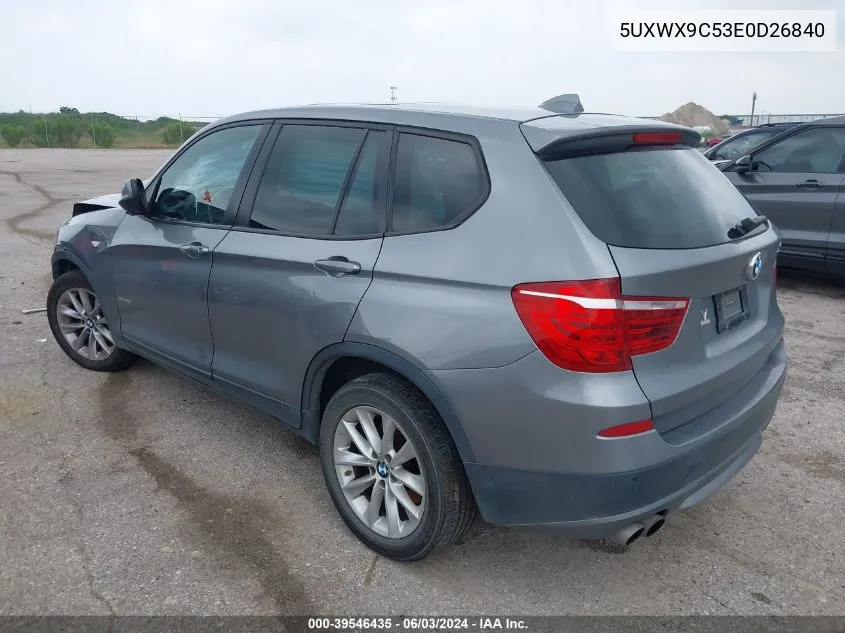 2014 BMW X3 xDrive28I VIN: 5UXWX9C53E0D26840 Lot: 39546435