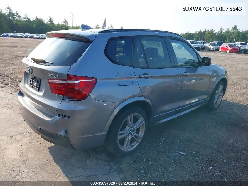 2014 BMW X3 xDrive35I VIN: 5UXWX7C51E0E75543 Lot: 39697320