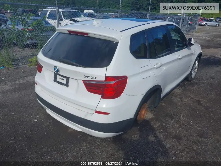 2014 BMW X3 xDrive35I VIN: 5UXWX7C59E0E76391 Lot: 39752576