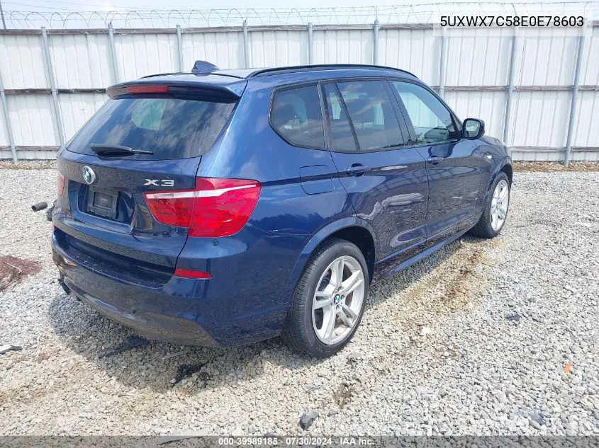 5UXWX7C58E0E78603 2014 BMW X3 xDrive35I