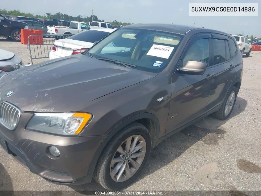 2014 BMW X3 xDrive28I VIN: 5UXWX9C50E0D14886 Lot: 40002051