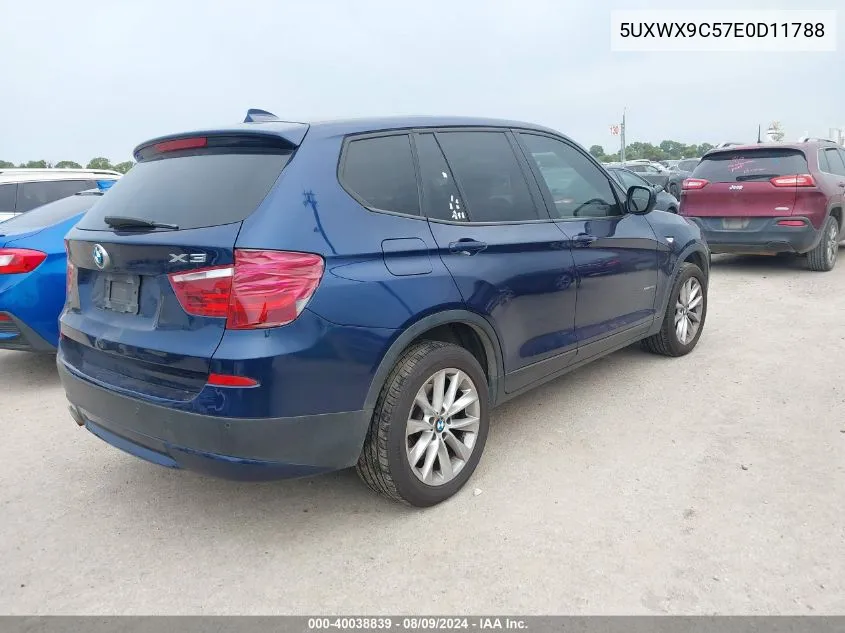 2014 BMW X3 xDrive28I VIN: 5UXWX9C57E0D11788 Lot: 40038839