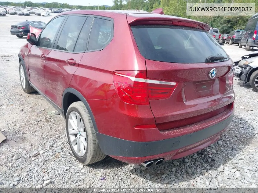 2014 BMW X3 xDrive28I VIN: 5UXWX9C54E0D26037 Lot: 40278924