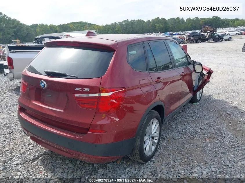 2014 BMW X3 xDrive28I VIN: 5UXWX9C54E0D26037 Lot: 40278924