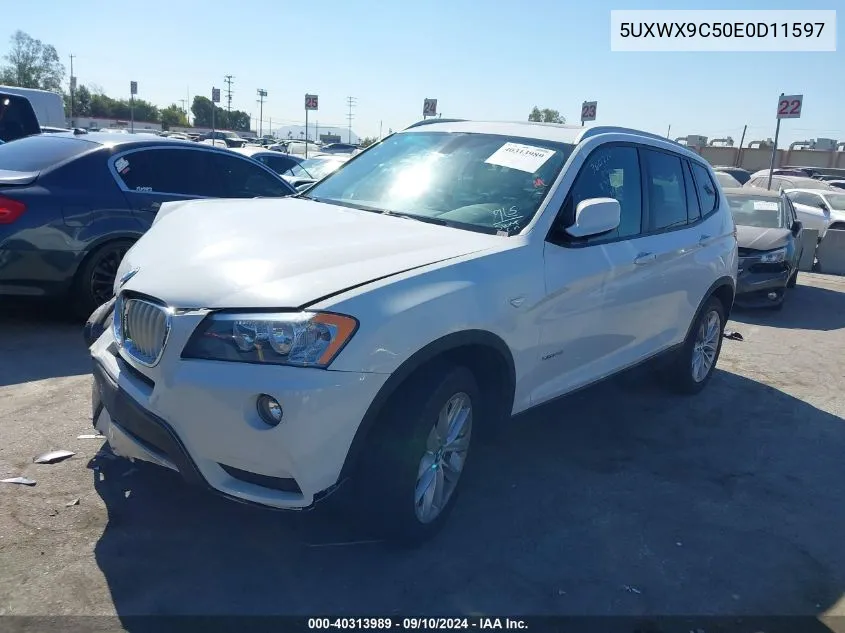 2014 BMW X3 xDrive28I VIN: 5UXWX9C50E0D11597 Lot: 40313989