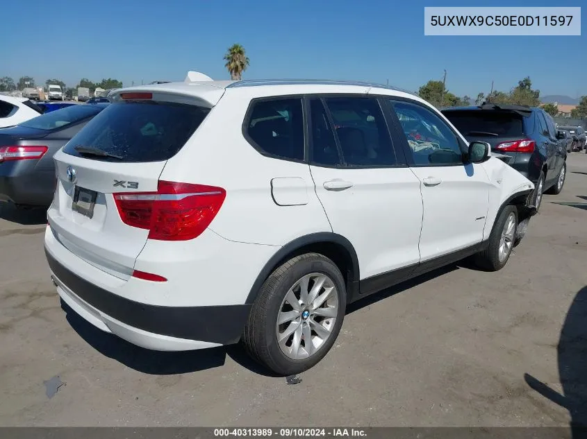 2014 BMW X3 xDrive28I VIN: 5UXWX9C50E0D11597 Lot: 40313989