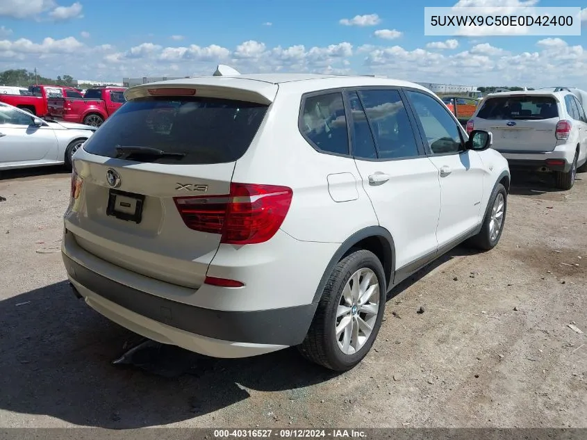 2014 BMW X3 xDrive28I VIN: 5UXWX9C50E0D42400 Lot: 40316527