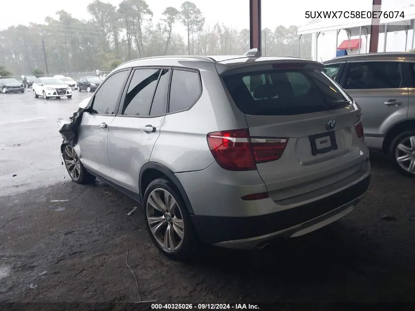 2014 BMW X3 xDrive35I VIN: 5UXWX7C58E0E76074 Lot: 40325026