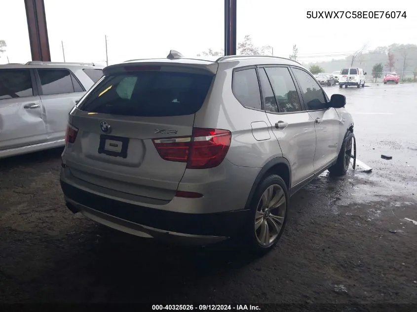 2014 BMW X3 xDrive35I VIN: 5UXWX7C58E0E76074 Lot: 40325026