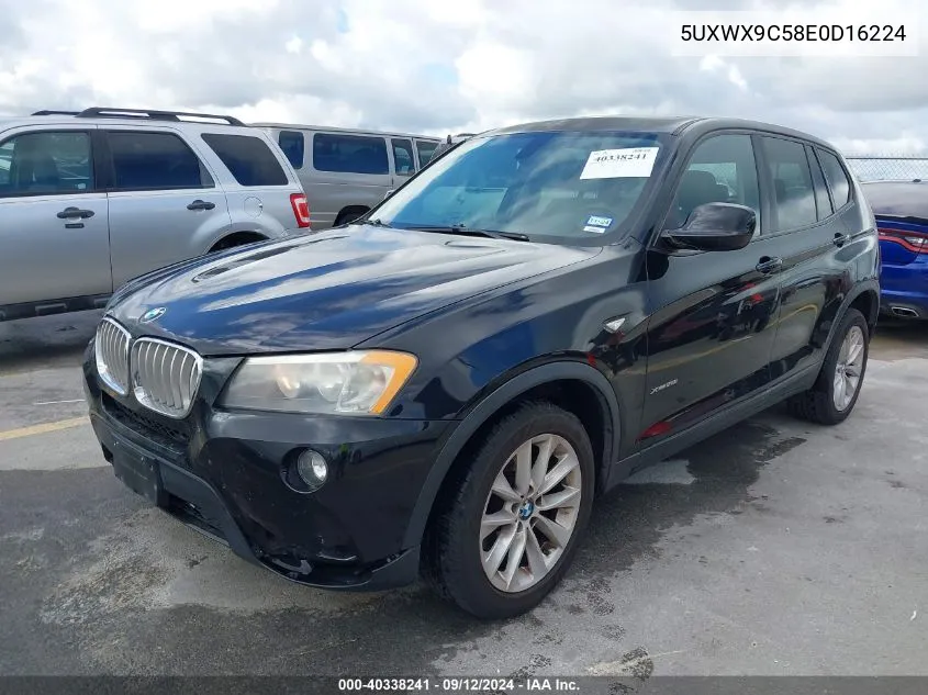 2014 BMW X3 xDrive28I VIN: 5UXWX9C58E0D16224 Lot: 40338241