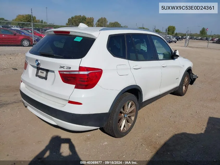 2014 BMW X3 xDrive28I VIN: 5UXWX9C53E0D24361 Lot: 40369877