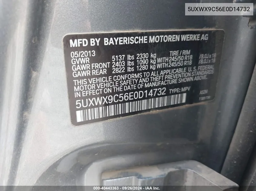 5UXWX9C56E0D14732 2014 BMW X3 xDrive28I