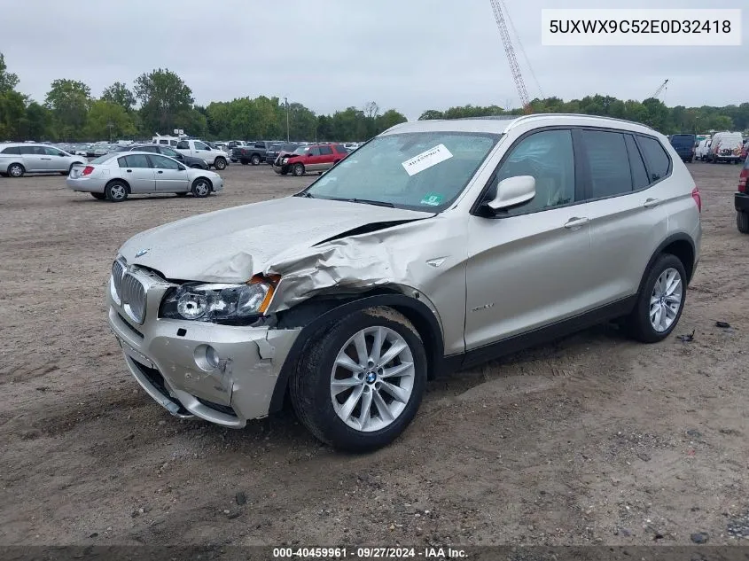 2014 BMW X3 xDrive28I VIN: 5UXWX9C52E0D32418 Lot: 40459961