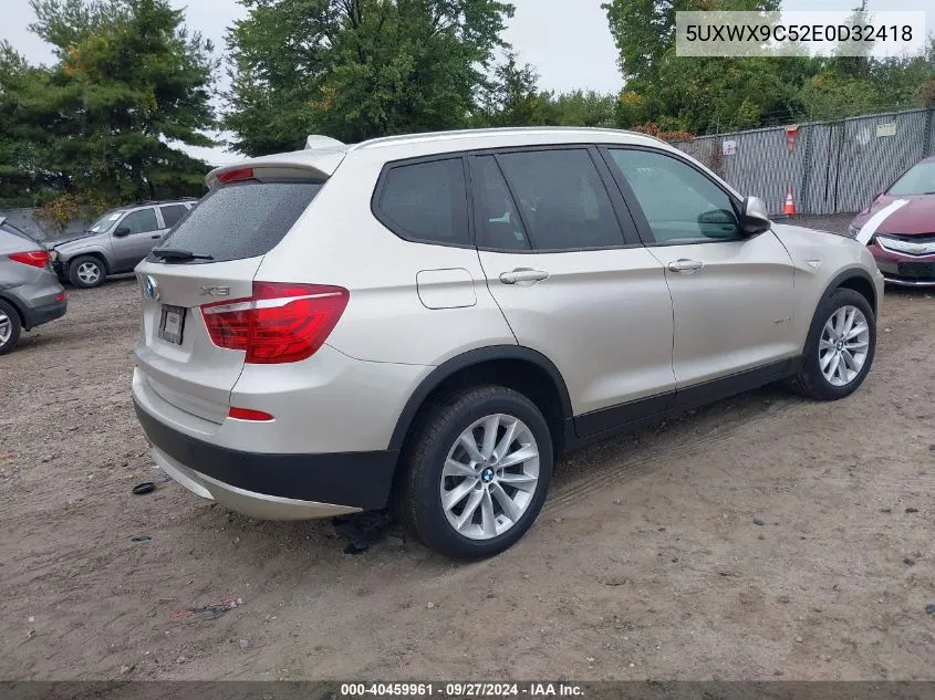 2014 BMW X3 xDrive28I VIN: 5UXWX9C52E0D32418 Lot: 40459961