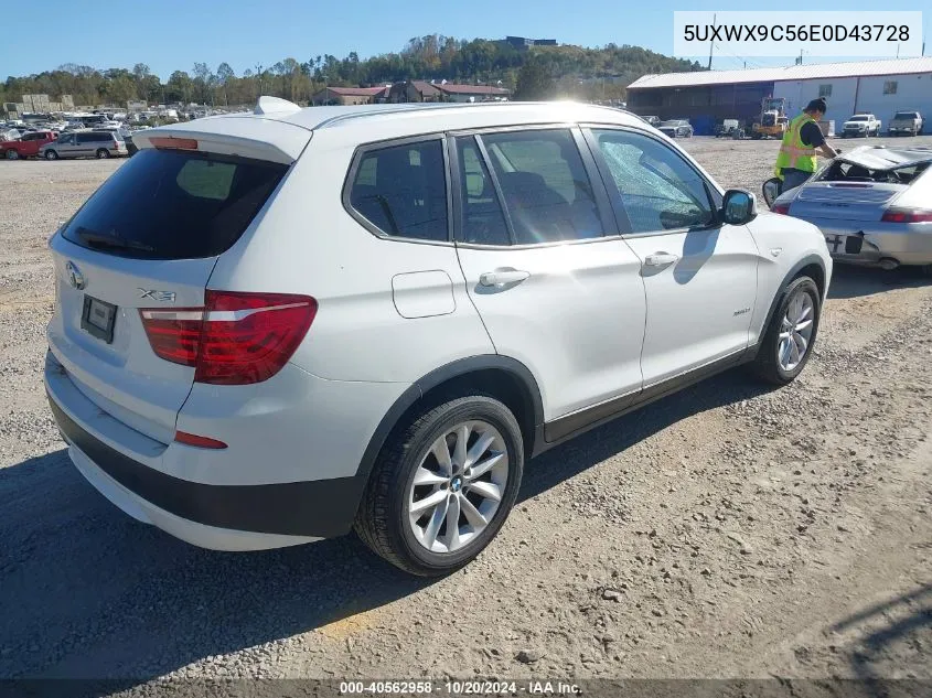 2014 BMW X3 xDrive28I VIN: 5UXWX9C56E0D43728 Lot: 40562958