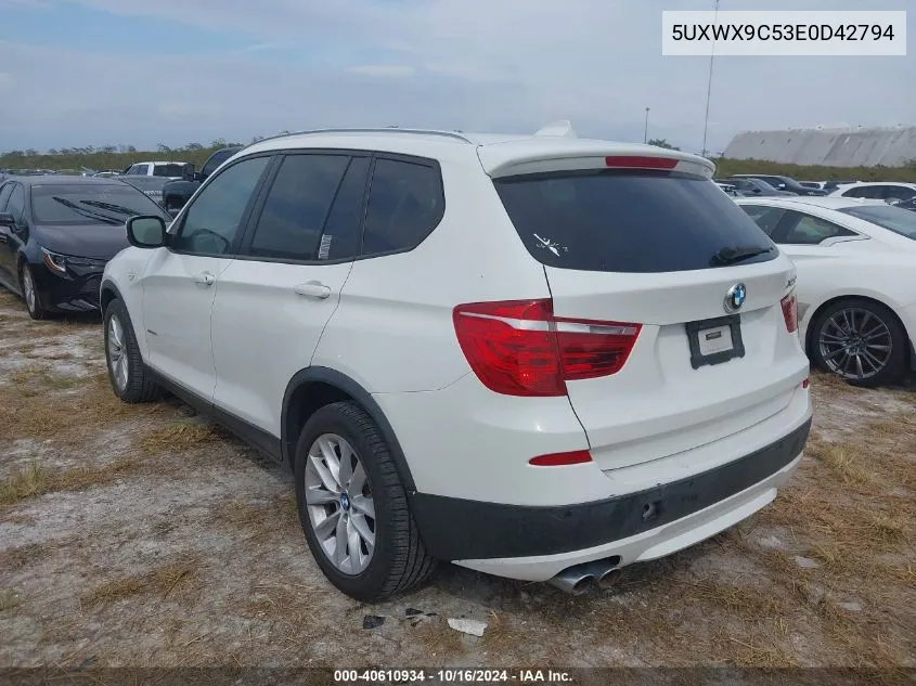 2014 BMW X3 xDrive28I VIN: 5UXWX9C53E0D42794 Lot: 40610934