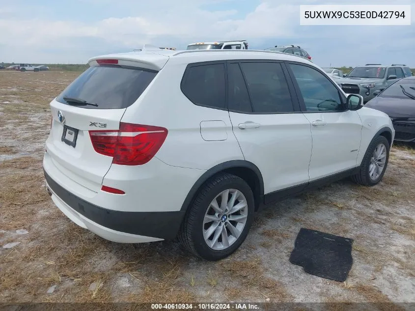 2014 BMW X3 xDrive28I VIN: 5UXWX9C53E0D42794 Lot: 40610934