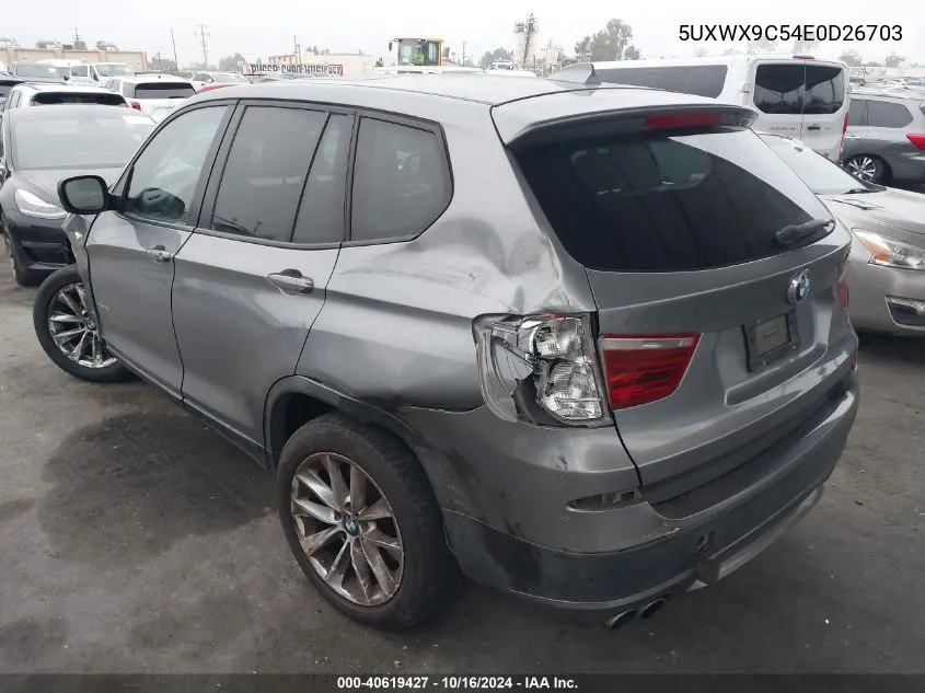 2014 BMW X3 xDrive28I VIN: 5UXWX9C54E0D26703 Lot: 40619427