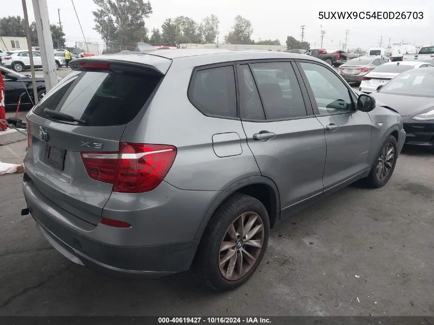 2014 BMW X3 xDrive28I VIN: 5UXWX9C54E0D26703 Lot: 40619427