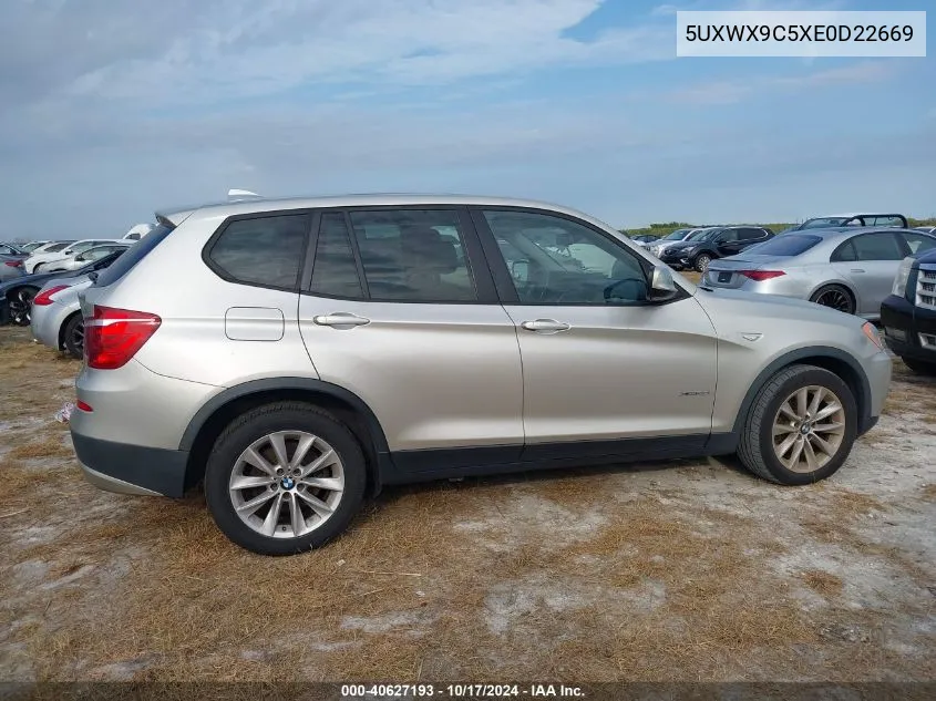 2014 BMW X3 xDrive28I VIN: 5UXWX9C5XE0D22669 Lot: 40627193